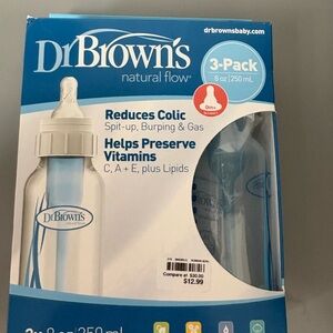 Dr. Brown's Natural Flow Baby Bottle 3-Pack - Blue